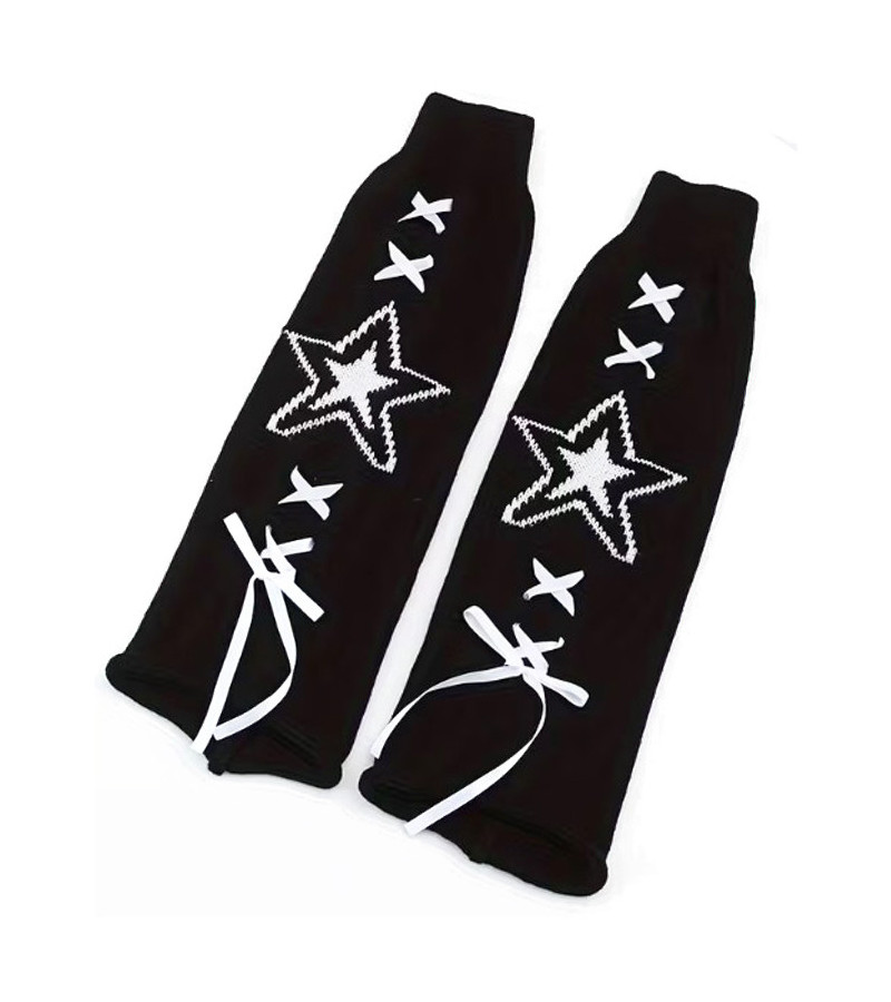 Leg Warmers Noirs Etoile Blanche