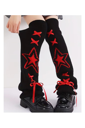 Leg Warmers Noirs Etoile Rouge