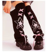 Black And Pink Star Leg Warmers - Freaky Pink