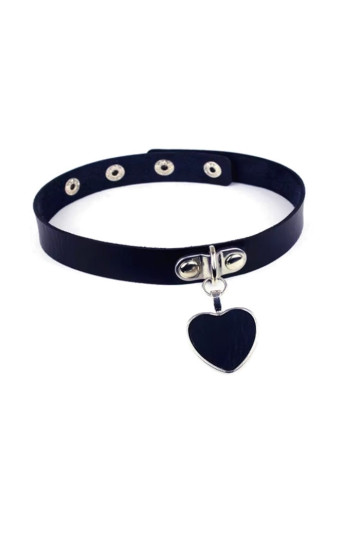 Choker Pendentif Coeur Noir