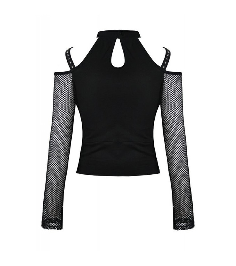 Punk Lace Up Top With Black Fishnet