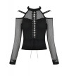 Punk Lace Up Top With Black Fishnet
