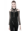 Punk Lace Up Top With Black Fishnet