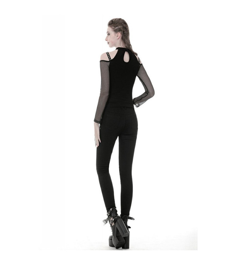 Punk Lace Up Top With Black Fishnet
