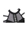 Punk Lace Up Top With Black Fishnet