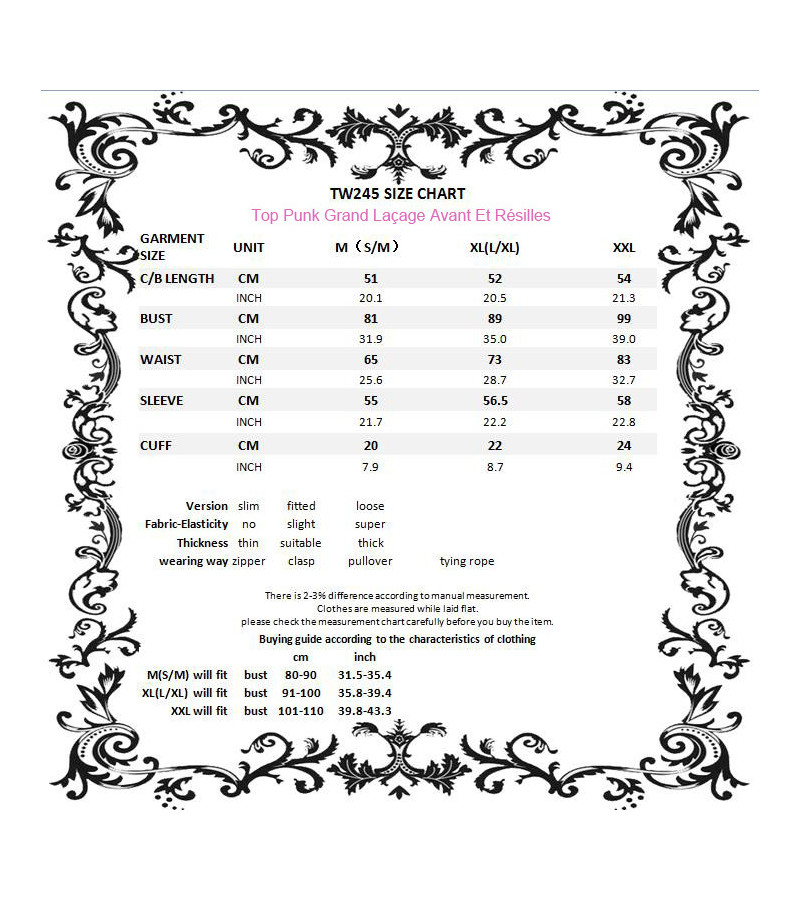 Top Punk Grand Laçage Avant Et Résilles