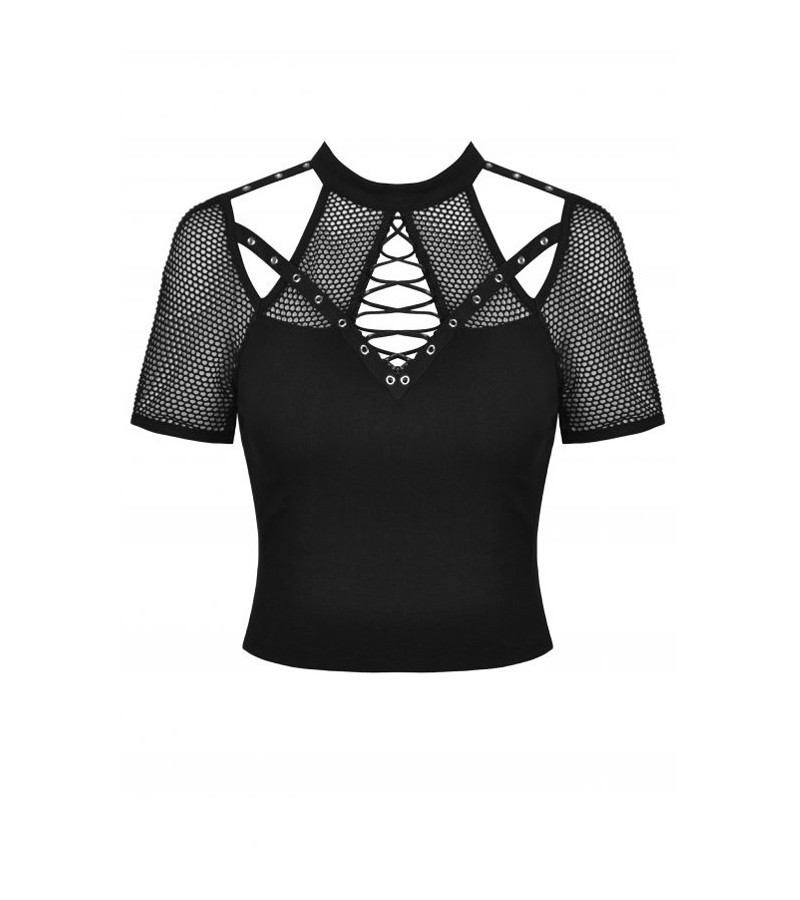 Sexy Gothic Back Fishnet Top With Cutouts
