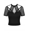 Sexy Gothic Back Fishnet Top With Cutouts