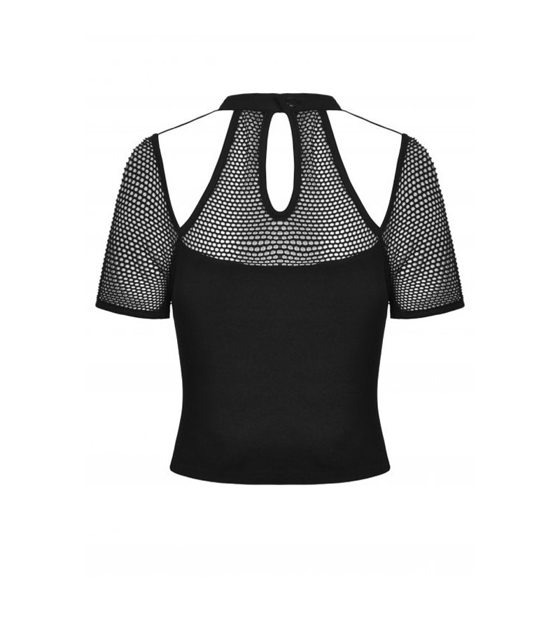 Sexy Gothic Back Fishnet Top With Cutouts