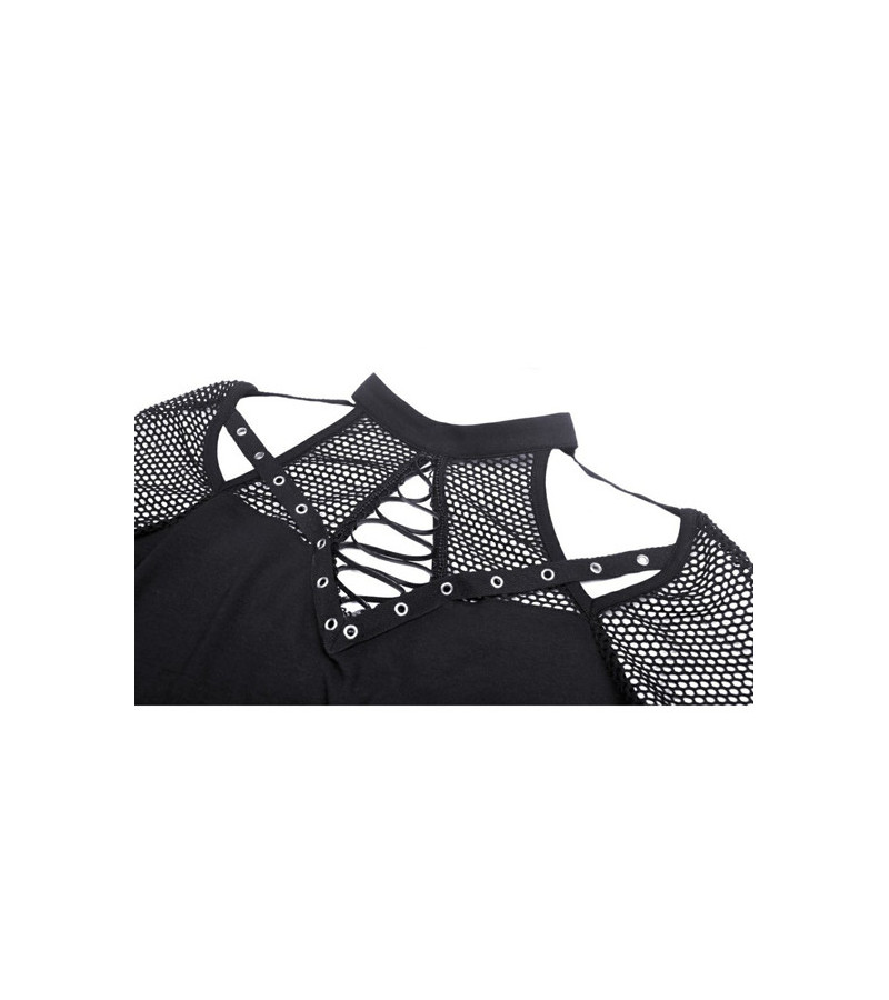 Sexy Gothic Back Fishnet Top With Cutouts