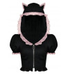 Veste Kawaii Noire Et Rose Oreilles De Chat