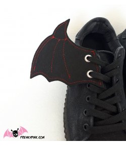 Ailes pour chaussures chauve-souris noires et rouges