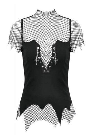Top Dark Punk Résilles Chaines