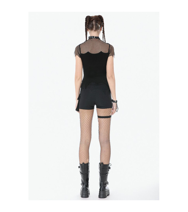 Top Dark Punk Résilles Chaines