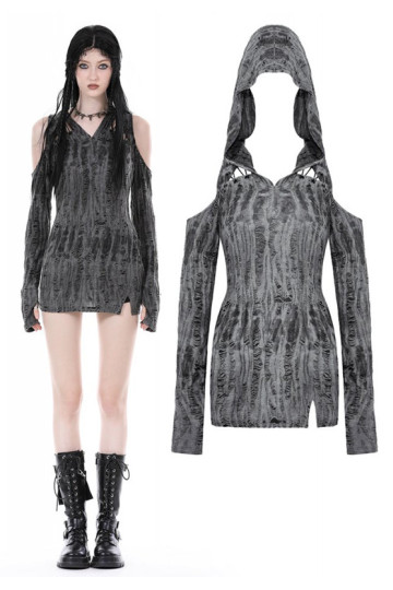 Punk Ragged Sexy Hooded Top