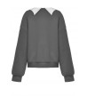 Pull Gris Col Chauve-Souris Blanc