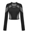 Black Mesh Hollow Out Punk Crop Top
