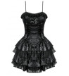 Punk Shiny Black Layered Dress