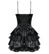 Punk Shiny Black Layered Dress