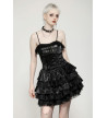 Punk Shiny Black Layered Dress