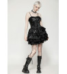 Punk Shiny Black Layered Dress