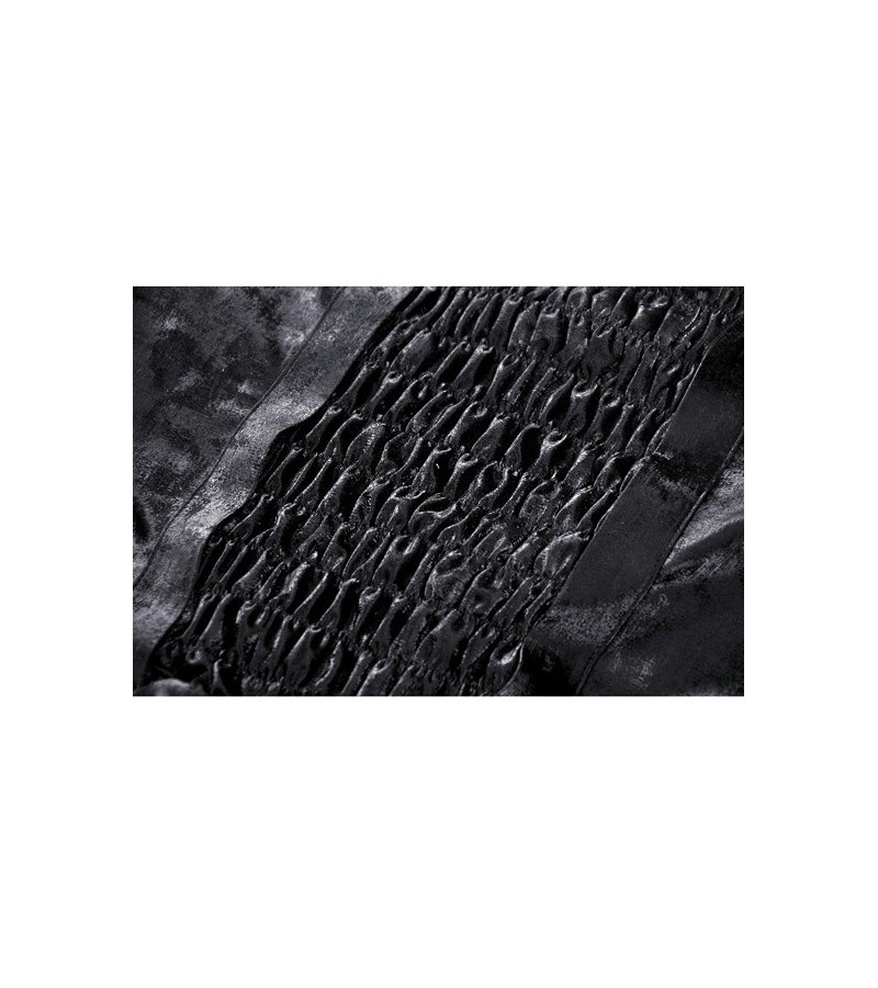 Robe Punk Noir Shiny A Volants