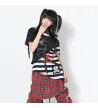 Punk Border T-shirt Black And White ACDC RAG