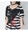 Punk Border T-shirt Black And White ACDC RAG