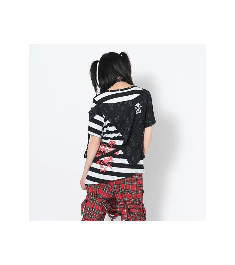 Punk Border T-Shirt Noir Blanc ACDC RAG