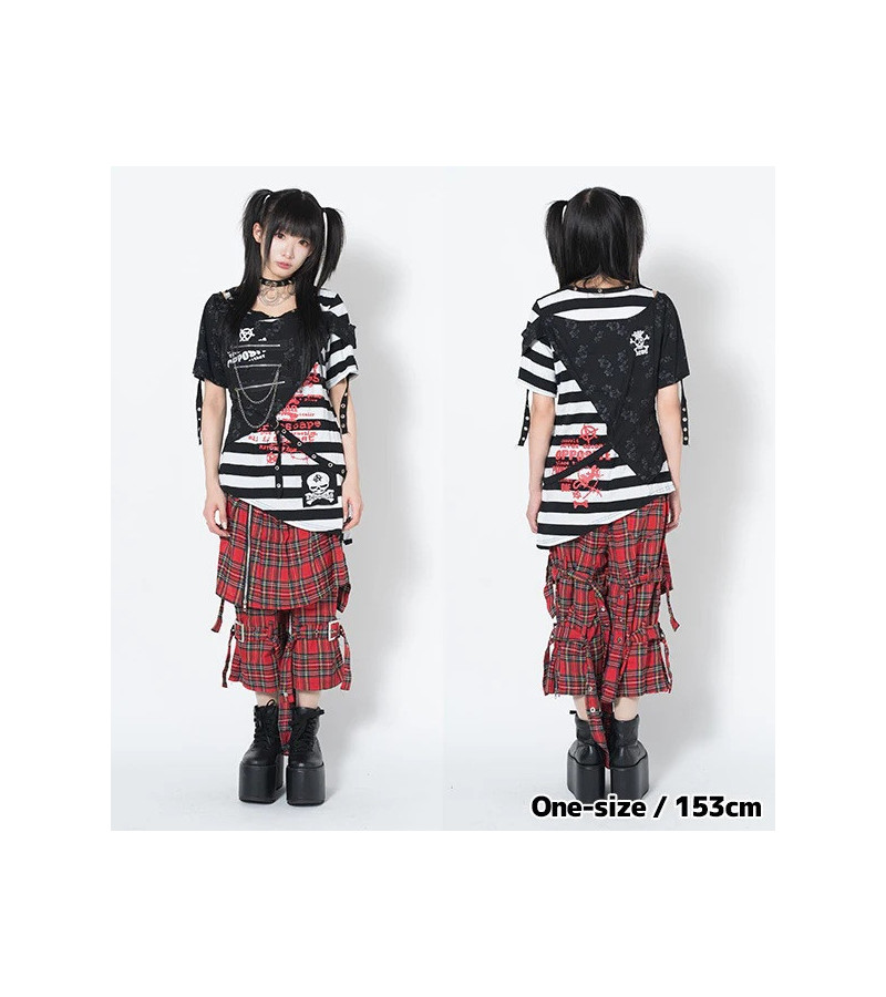 Punk Border T-shirt Black And White ACDC RAG