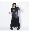 Punk Border T-Shirt Noir Violet ACDC RAG