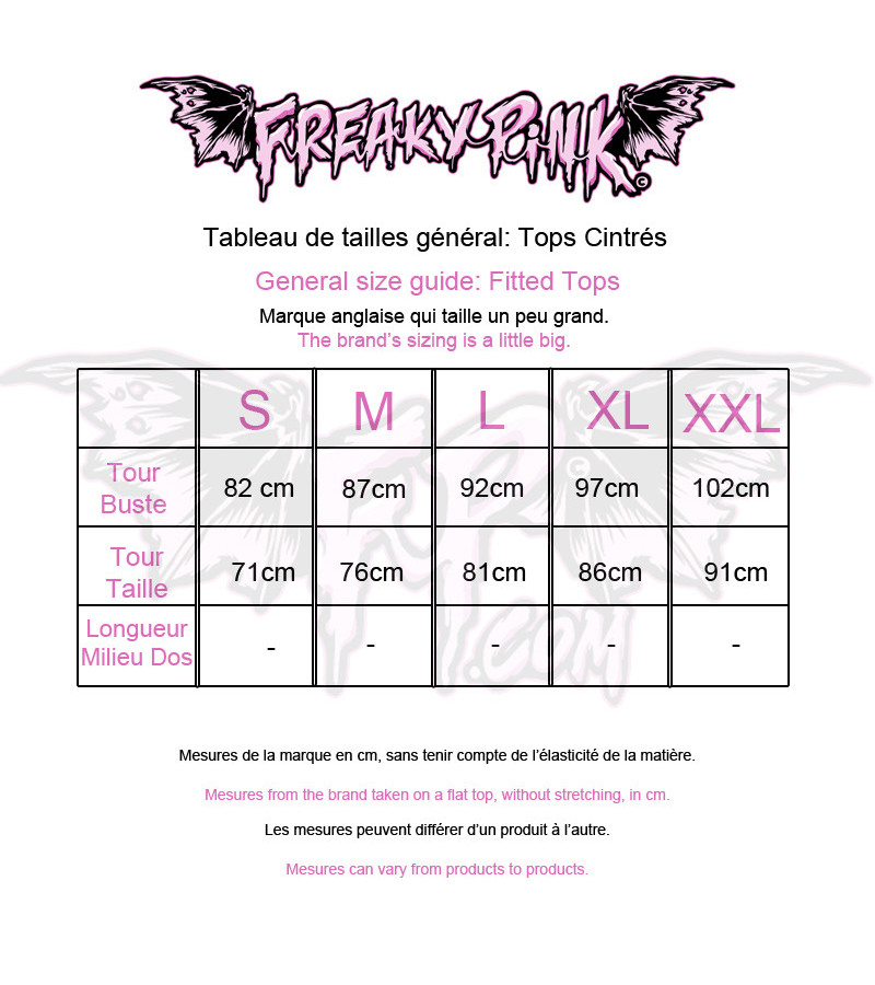 Tableau de tailles