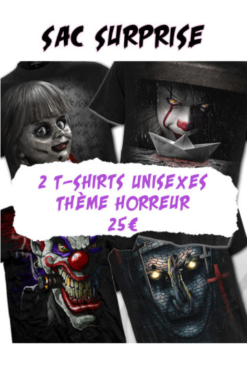 Sac Surprise T-shirts Unisexes - Thème Horreur