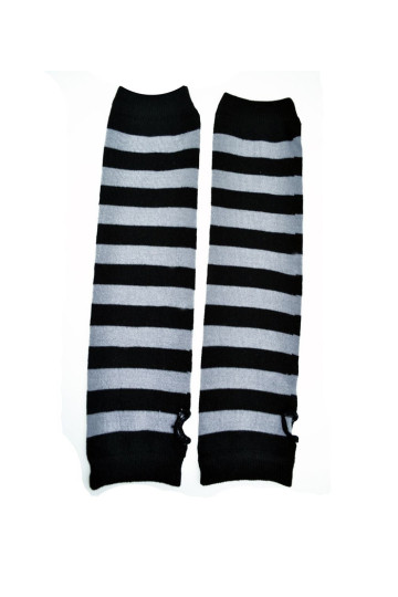Mitaines Larges Rayures Noires Et Grises