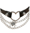 Spider Heart Spikes And Chain Choker - Freaky Pink