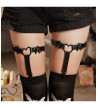 Black Bat Wings And Heart Garter