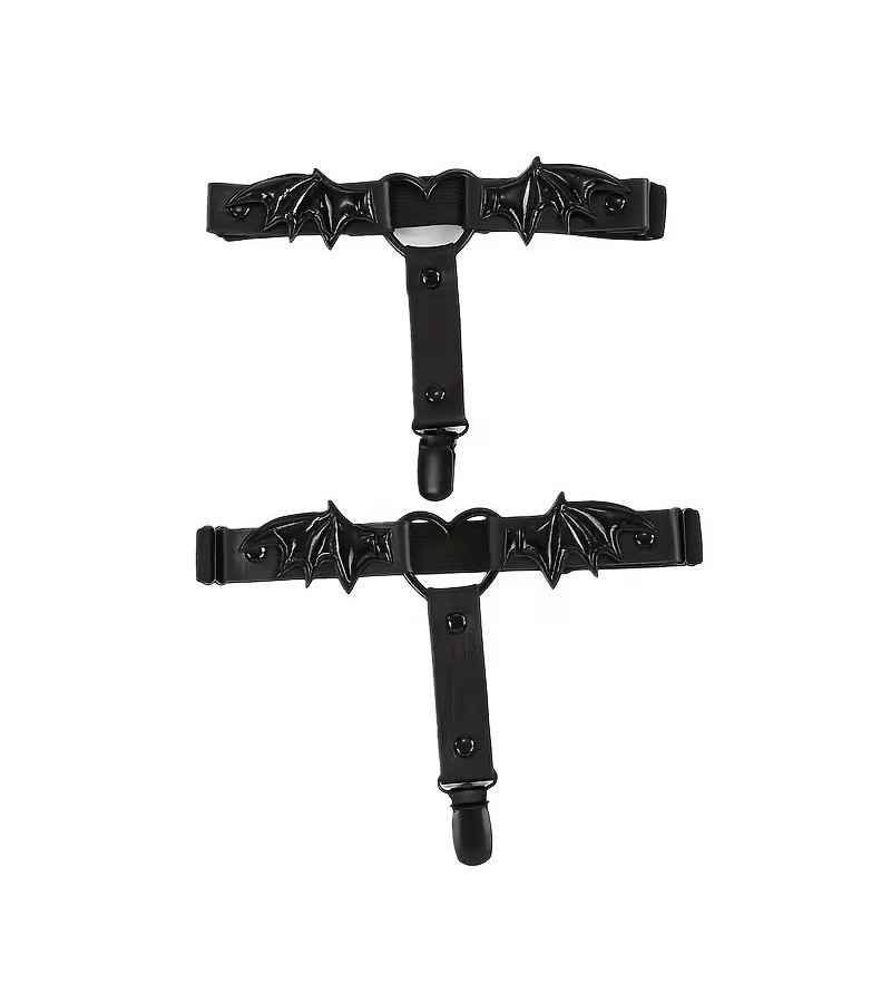 Black Bat Wings And Heart Garter
