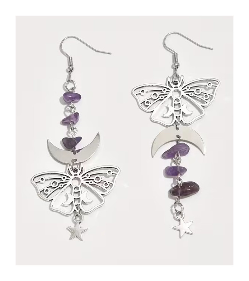 Boucles D'Oreilles Papillon Améthyste