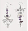 Boucles D'Oreilles Papillon Améthyste
