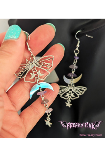 Boucles D'Oreilles Papillon Améthyste