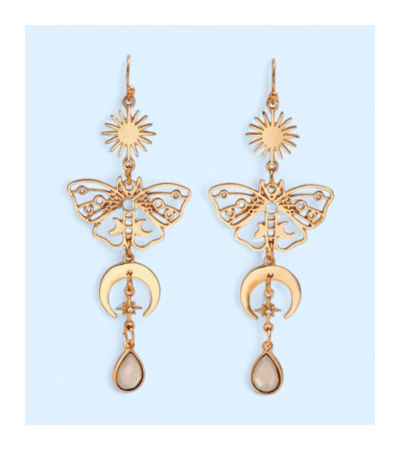 Boucles D'Oreilles Papillons Dorés