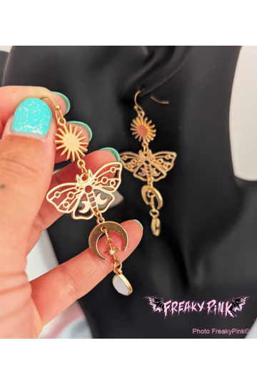 Boucles D'Oreilles Papillons Dorés