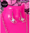 Boucles D'Oreilles Atomic Stars Fermoir Inoxydable Freaky Pink