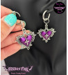Purple Heart Earrings Stainless Steel Clasp Freaky Pink