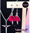 Red Broken Hearts Earrings Stainless Steel Clasp Freaky Pink