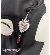 Grandes Boucles d'Oreilles Coeur Sacré Gemme Rouge