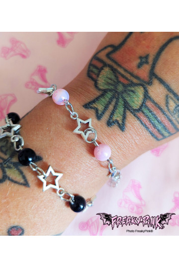 Bracelet Etoiles Perles Roses