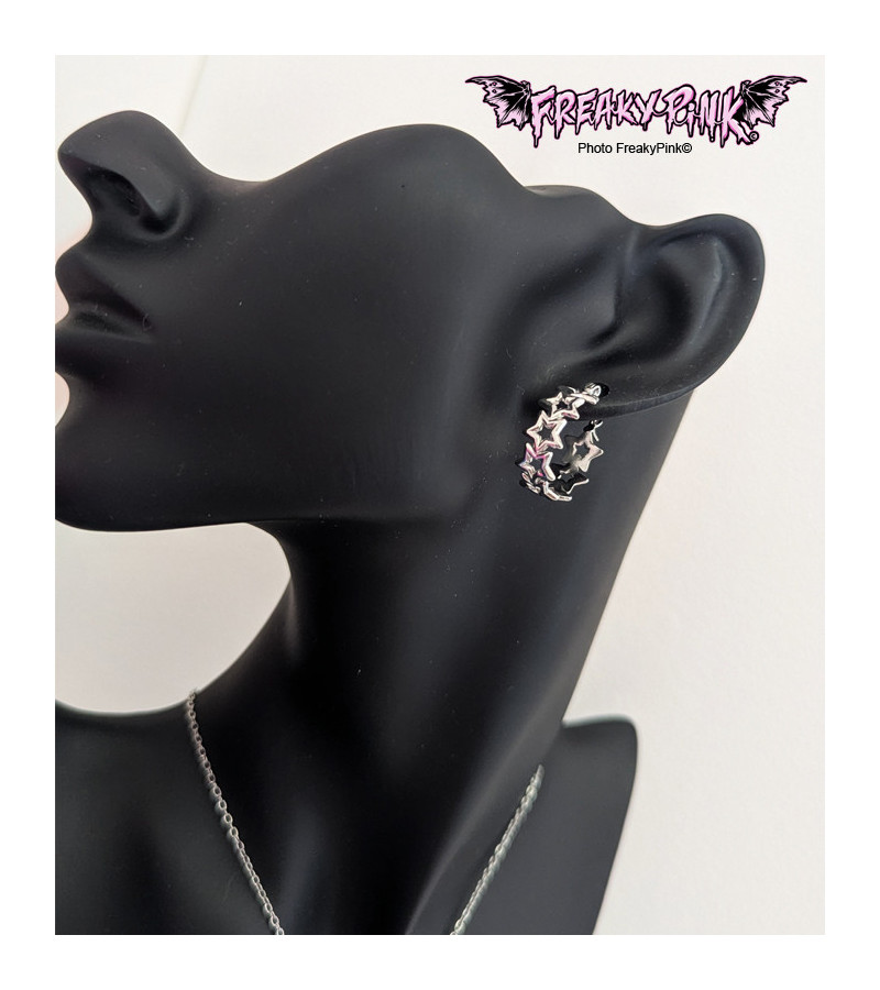 Boucles D'Oreilles Etoiles Acier Inoxydable