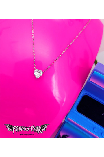 Cristal Heart Stainless Steel Necklace