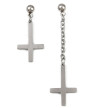 Boucles D'Oreilles Croix Chaines Asymétriques Acier Inoxydable